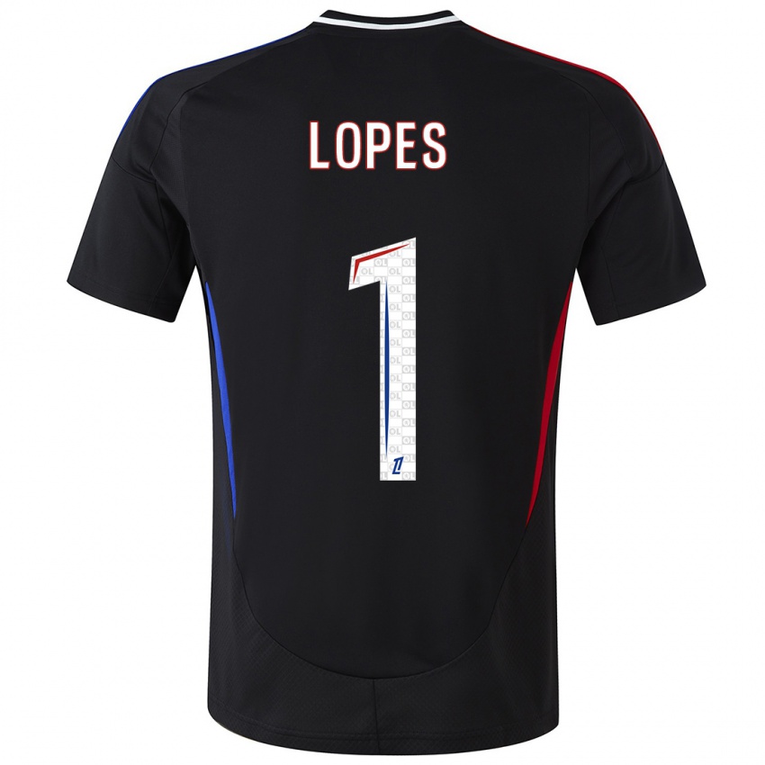 Kinderen Anthony Lopes #1 Zwart Uitshirt Uittenue 2024/25 T-Shirt