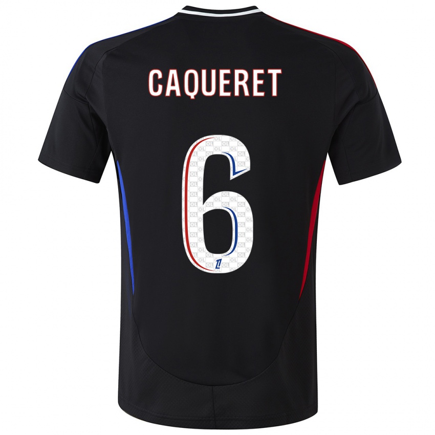 Kinderen Maxence Caqueret #6 Zwart Uitshirt Uittenue 2024/25 T-Shirt