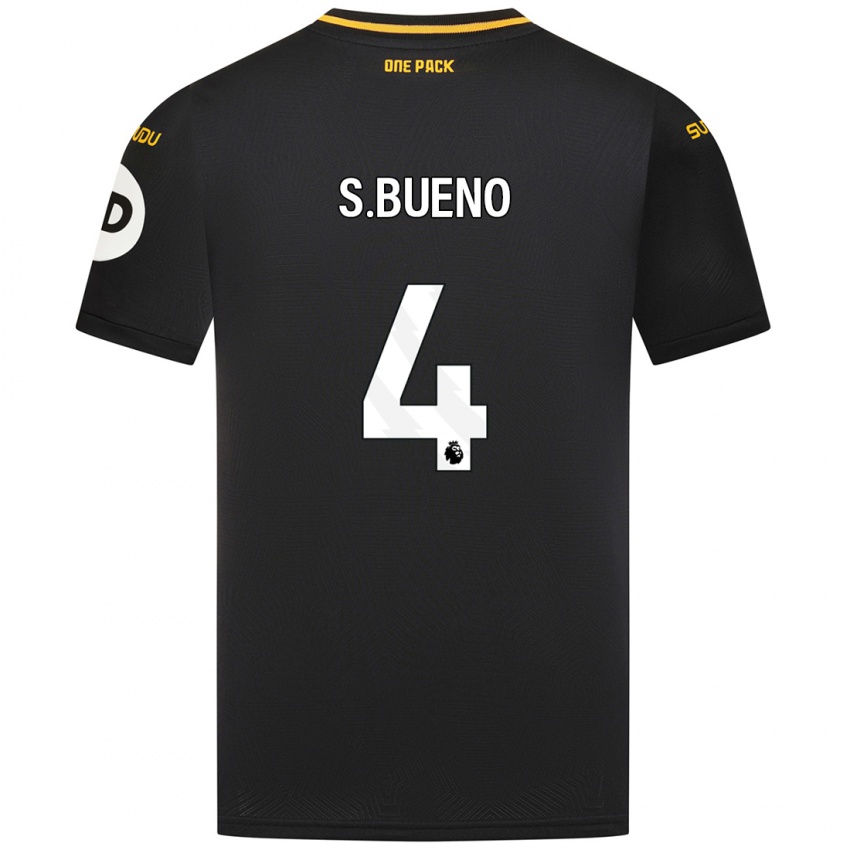 Kinderen Santiago Bueno #4 Zwart Uitshirt Uittenue 2024/25 T-Shirt