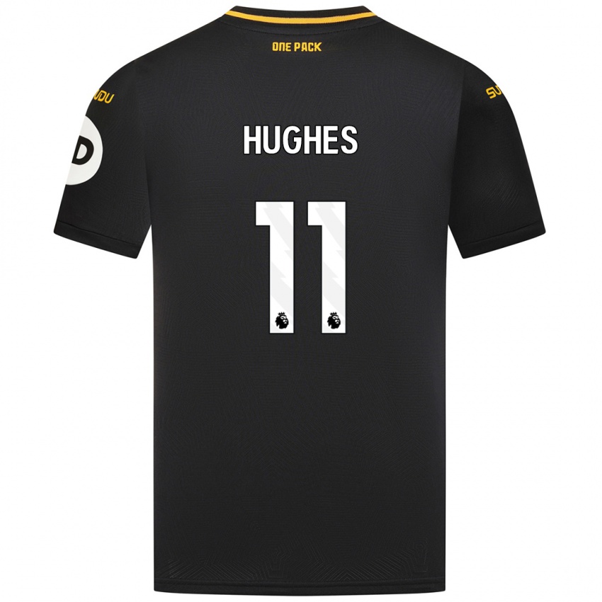 Kinderen Amber Hughes #11 Zwart Uitshirt Uittenue 2024/25 T-Shirt