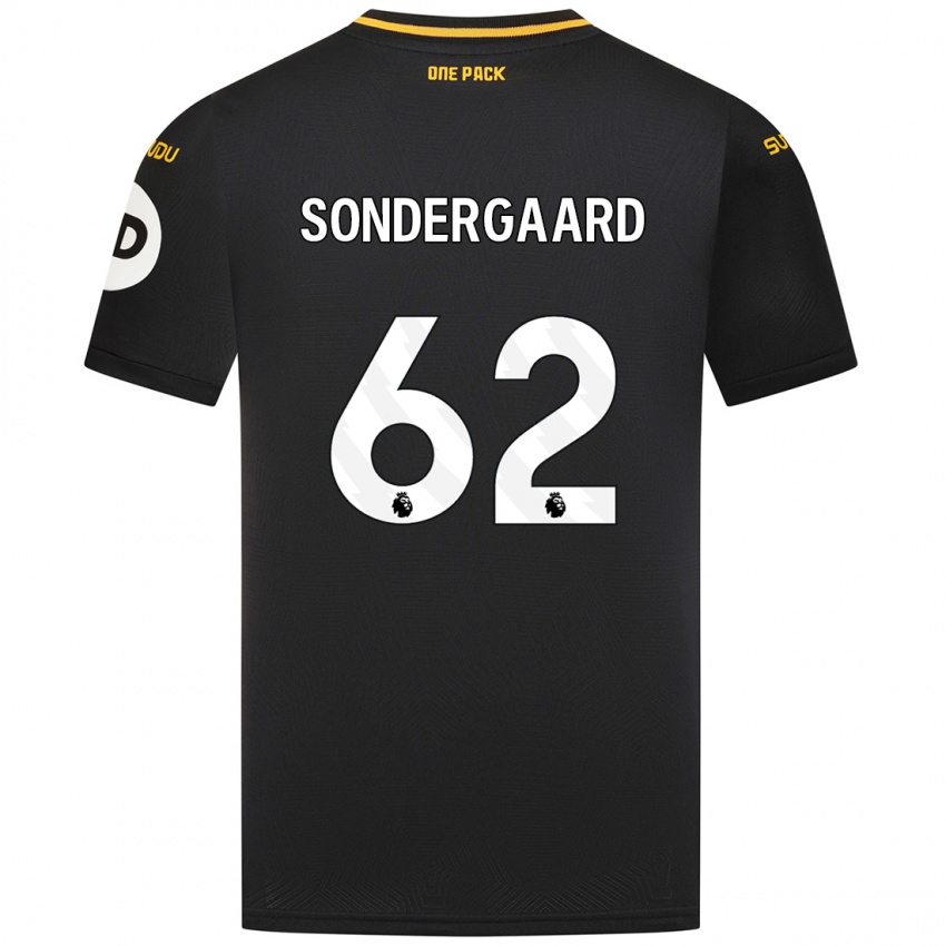 Kinderen Andreas Sondergaard #62 Zwart Uitshirt Uittenue 2024/25 T-Shirt