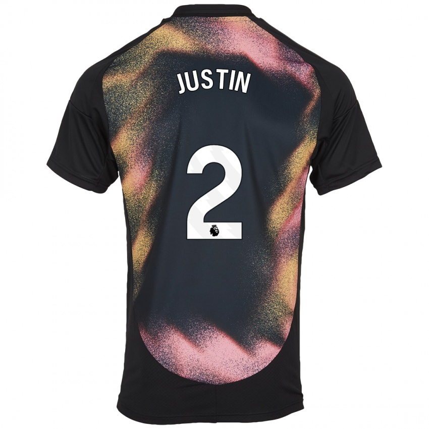 Kinderen James Justin #2 Zwart Wit Uitshirt Uittenue 2024/25 T-Shirt