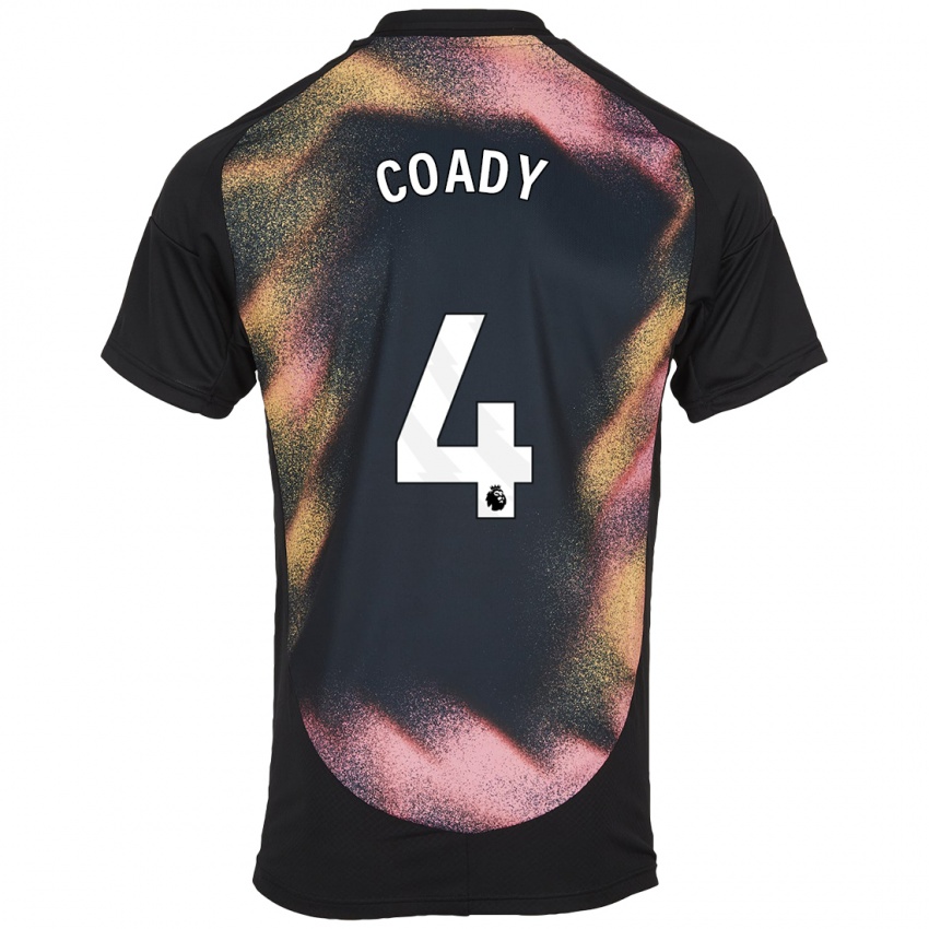 Kinderen Conor Coady #4 Zwart Wit Uitshirt Uittenue 2024/25 T-Shirt