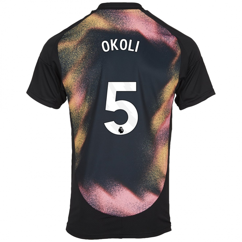 Kinderen Caleb Okoli #5 Zwart Wit Uitshirt Uittenue 2024/25 T-Shirt