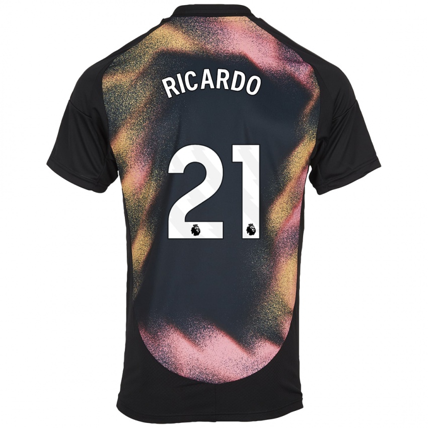 Kinderen Ricardo Pereira #21 Zwart Wit Uitshirt Uittenue 2024/25 T-Shirt