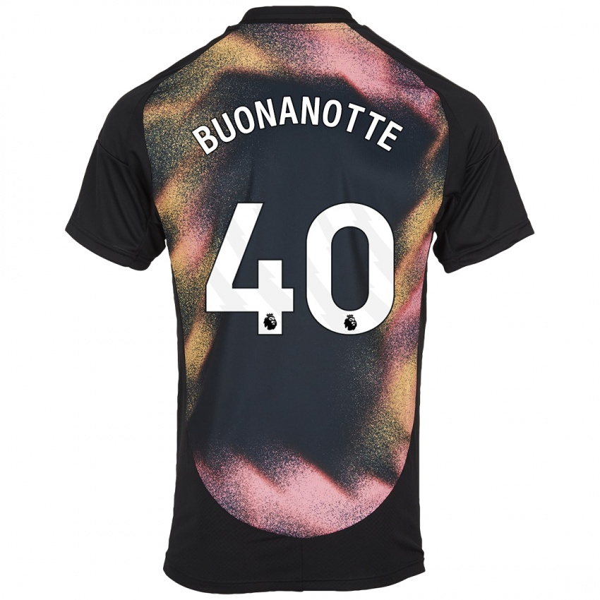 Kinderen Facundo Buonanotte #40 Zwart Wit Uitshirt Uittenue 2024/25 T-Shirt