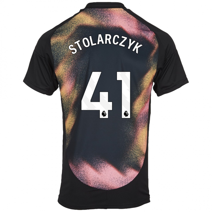 Kinderen Jakub Stolarczyk #41 Zwart Wit Uitshirt Uittenue 2024/25 T-Shirt