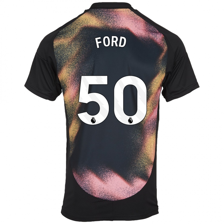 Kinderen Harvey Godsmark-Ford #50 Zwart Wit Uitshirt Uittenue 2024/25 T-Shirt