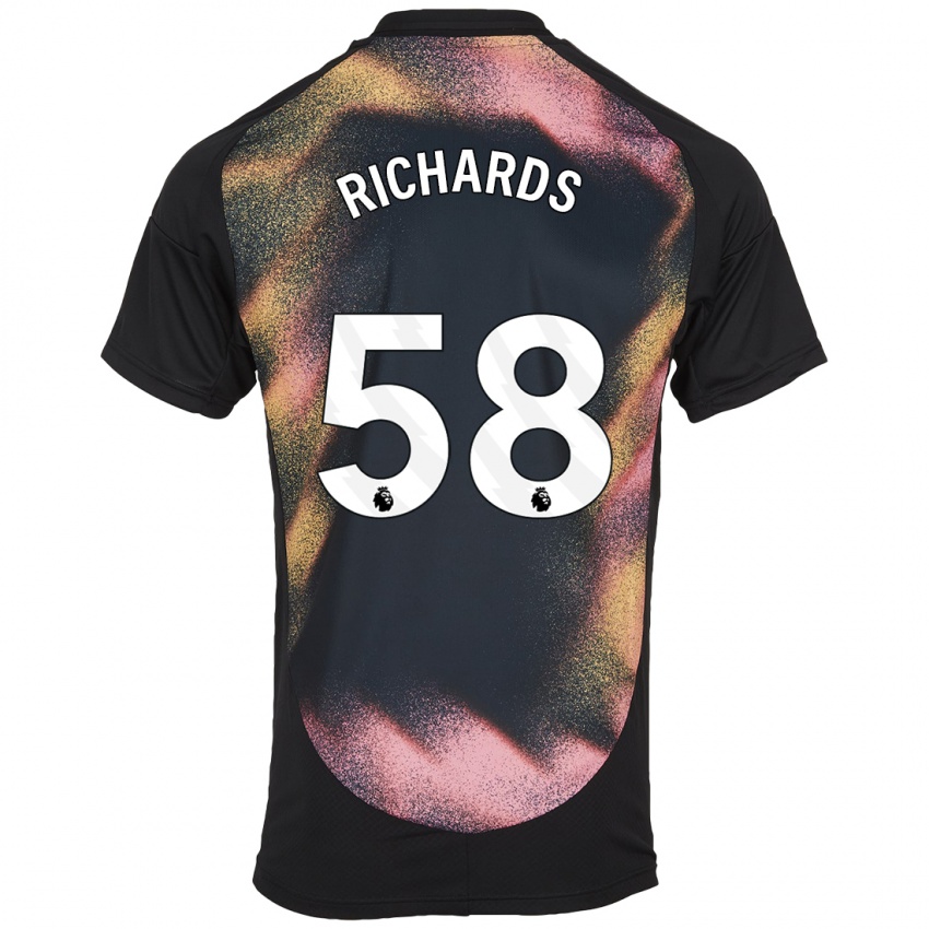 Kinderen Amani Richards #58 Zwart Wit Uitshirt Uittenue 2024/25 T-Shirt