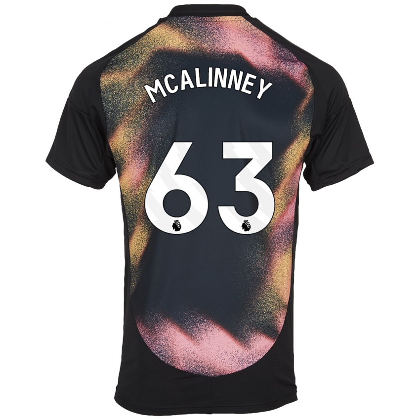 Kinderen Liam Mcalinney #63 Zwart Wit Uitshirt Uittenue 2024/25 T-Shirt