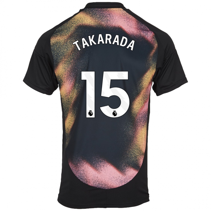 Kinderen Saori Takarada #15 Zwart Wit Uitshirt Uittenue 2024/25 T-Shirt