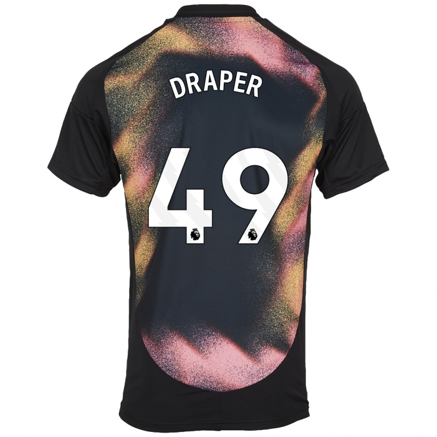 Kinderen Denny Draper #49 Zwart Wit Uitshirt Uittenue 2024/25 T-Shirt