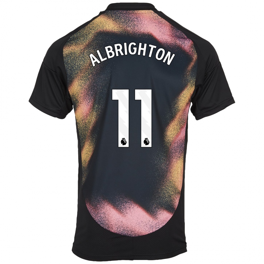 Kinderen Marc Albrighton #11 Zwart Wit Uitshirt Uittenue 2024/25 T-Shirt