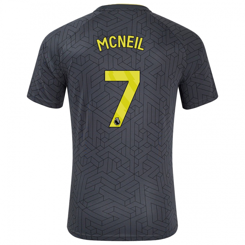 Kinderen Dwight Mcneil #7 Zwart Geel Uitshirt Uittenue 2024/25 T-Shirt