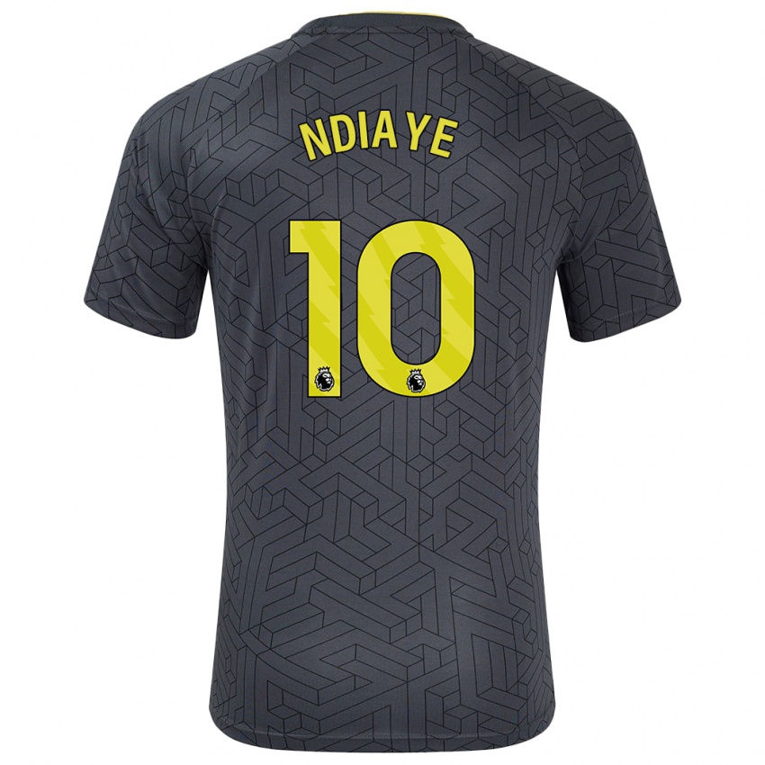 Kinderen Iliman Ndiaye #10 Zwart Geel Uitshirt Uittenue 2024/25 T-Shirt