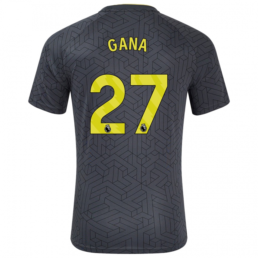 Kinderen Idrissa Gueye #27 Zwart Geel Uitshirt Uittenue 2024/25 T-Shirt