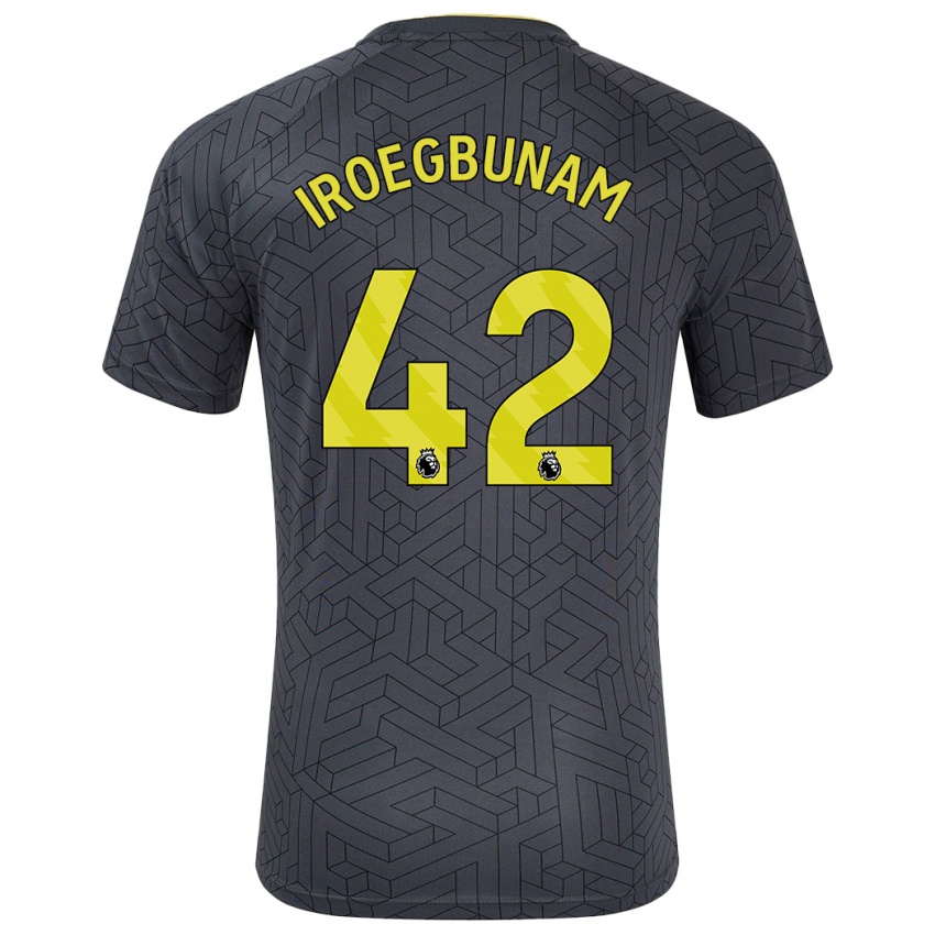 Kinderen Tim Iroegbunam #42 Zwart Geel Uitshirt Uittenue 2024/25 T-Shirt