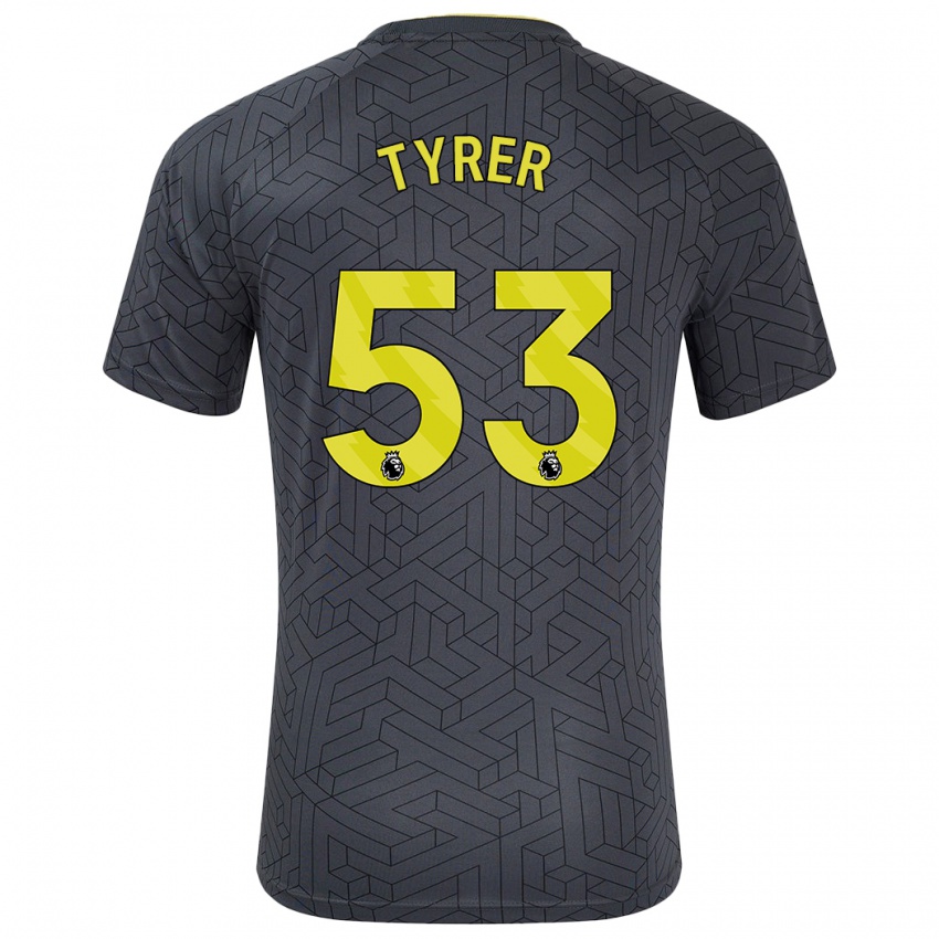 Kinderen Harry Tyrer #53 Zwart Geel Uitshirt Uittenue 2024/25 T-Shirt