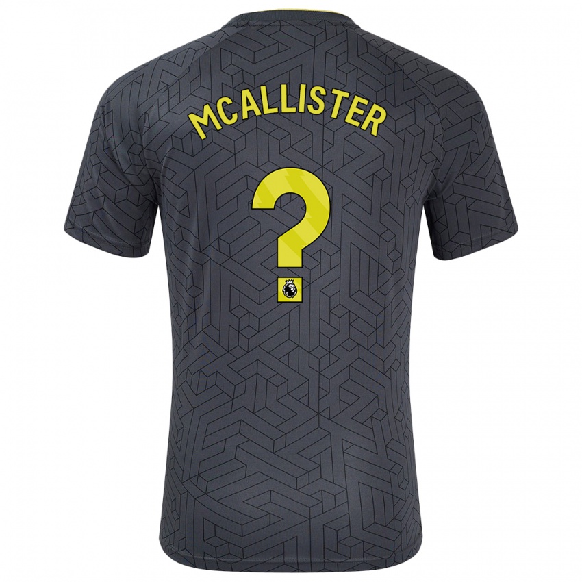 Kinderen Sean Mcallister #0 Zwart Geel Uitshirt Uittenue 2024/25 T-Shirt