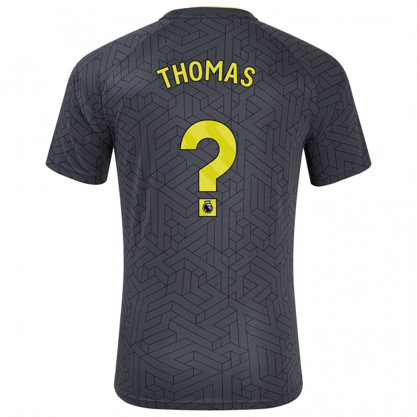 Kinderen Aled Thomas #0 Zwart Geel Uitshirt Uittenue 2024/25 T-Shirt