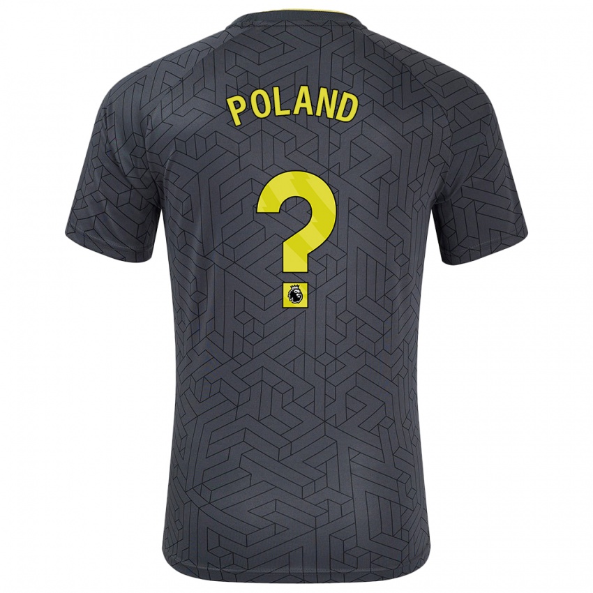 Kinderen Louis Poland #0 Zwart Geel Uitshirt Uittenue 2024/25 T-Shirt