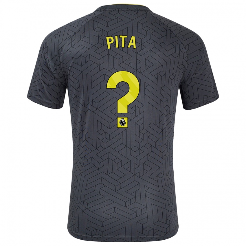 Kinderen Shea Pita #0 Zwart Geel Uitshirt Uittenue 2024/25 T-Shirt