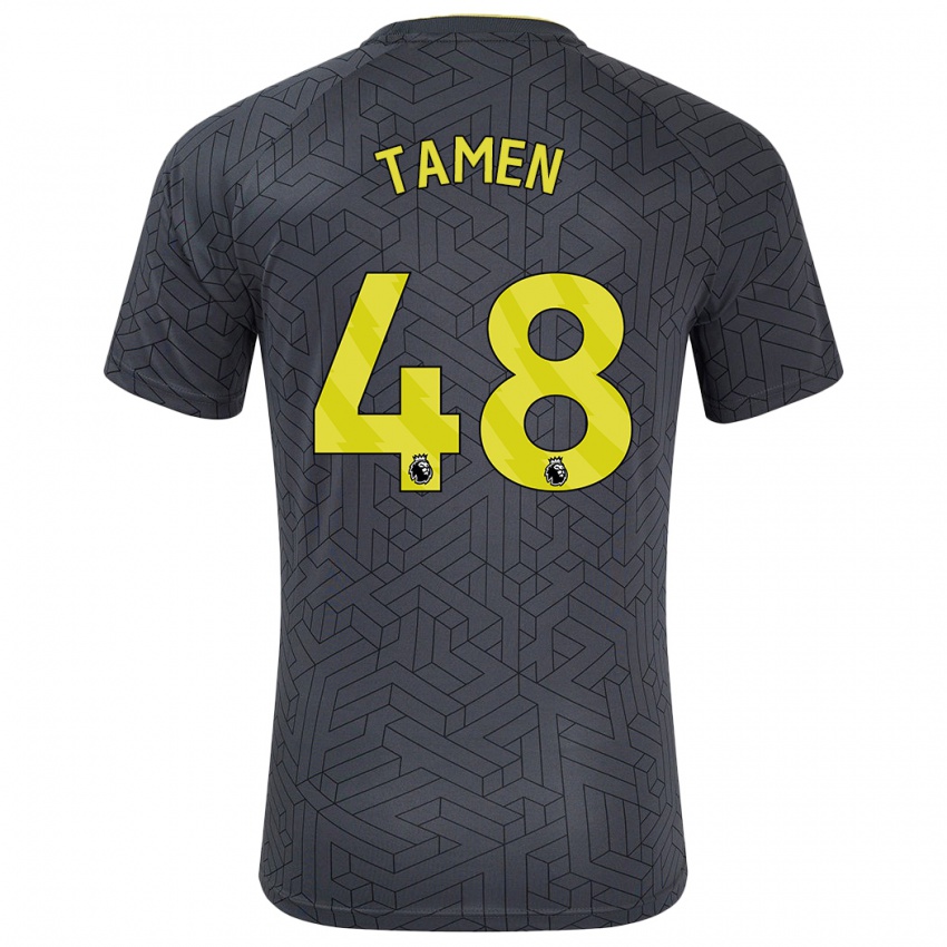 Kinderen William Tamen #48 Zwart Geel Uitshirt Uittenue 2024/25 T-Shirt