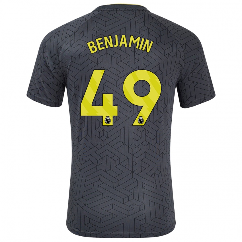 Kinderen Omari Benjamin #49 Zwart Geel Uitshirt Uittenue 2024/25 T-Shirt