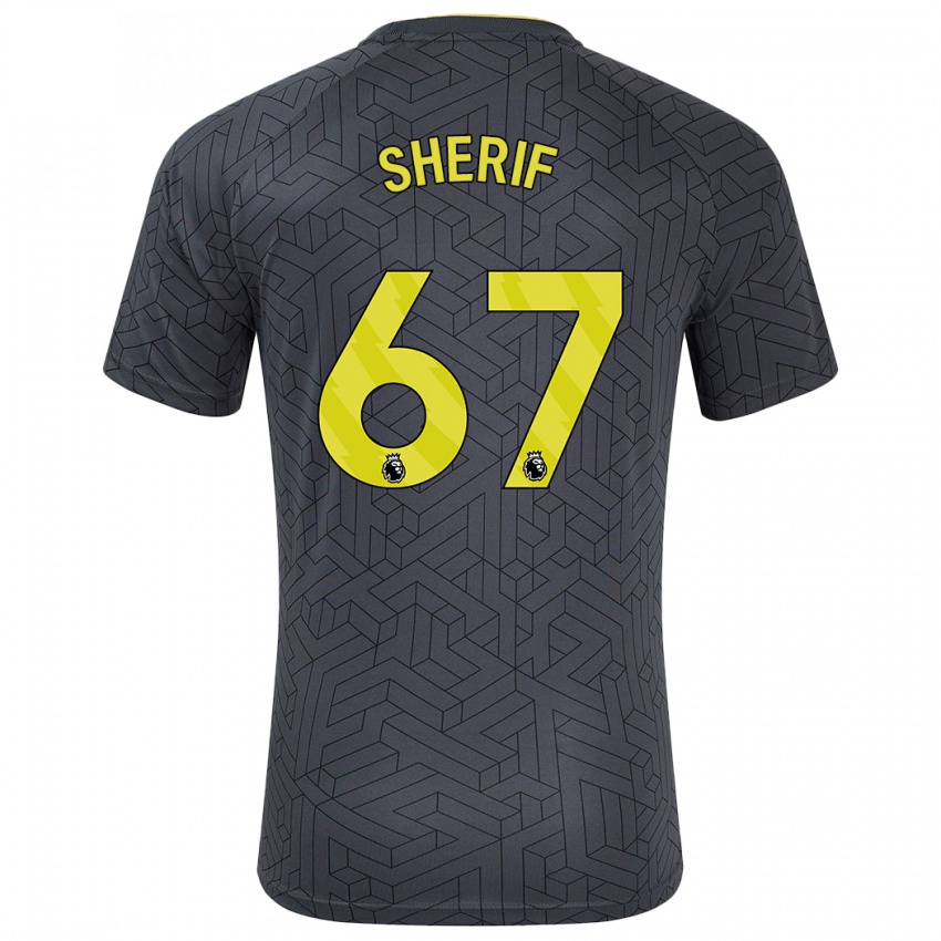 Kinderen Martin Sherif #67 Zwart Geel Uitshirt Uittenue 2024/25 T-Shirt