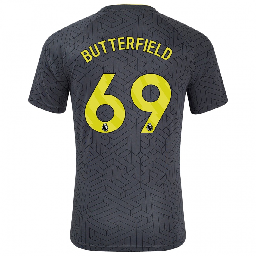 Kinderen Luke Butterfield #69 Zwart Geel Uitshirt Uittenue 2024/25 T-Shirt