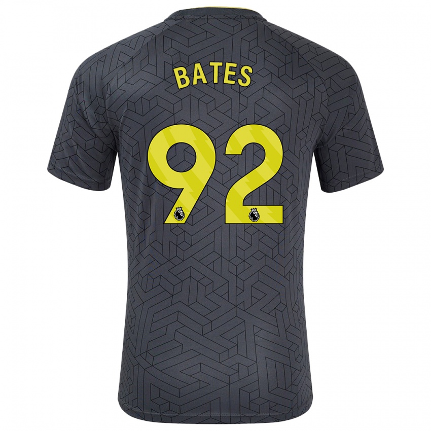 Kinderen Callum Bates #92 Zwart Geel Uitshirt Uittenue 2024/25 T-Shirt