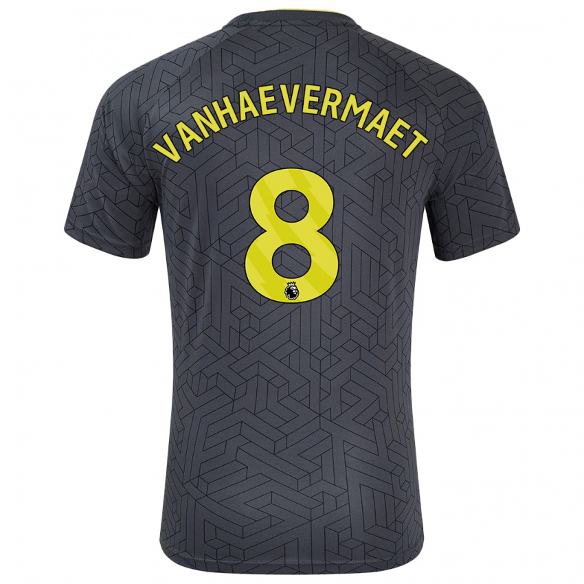 Kinderen Justine Vanhaevermaet #8 Zwart Geel Uitshirt Uittenue 2024/25 T-Shirt