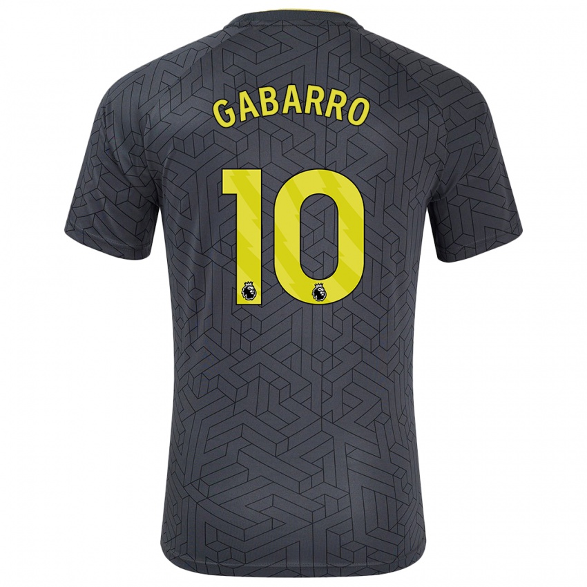 Kinderen Inma Gabarro #10 Zwart Geel Uitshirt Uittenue 2024/25 T-Shirt