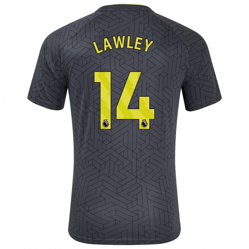 Kinderen Melissa Lawley #14 Zwart Geel Uitshirt Uittenue 2024/25 T-Shirt