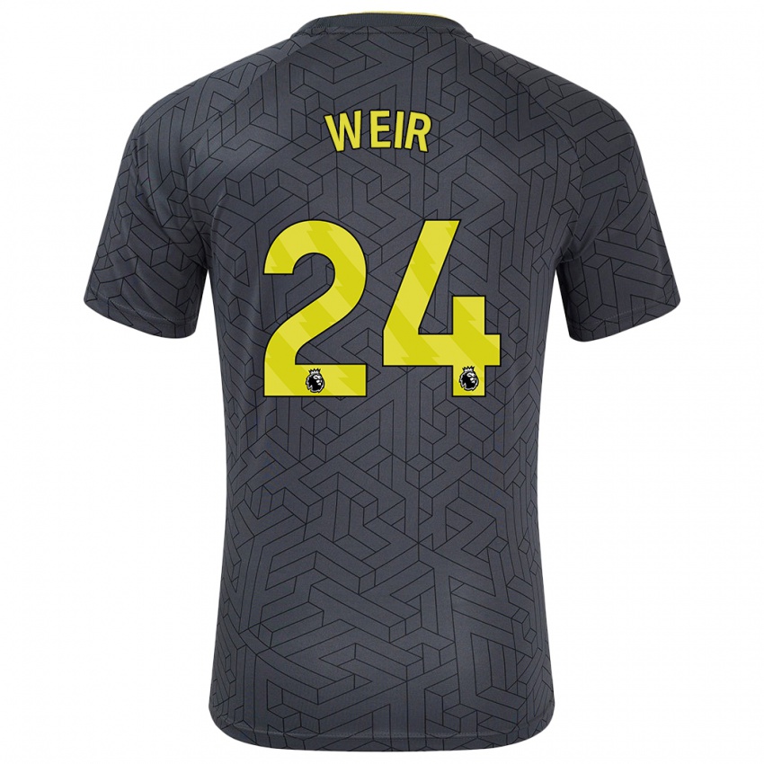 Kinderen Kenzie Weir #24 Zwart Geel Uitshirt Uittenue 2024/25 T-Shirt