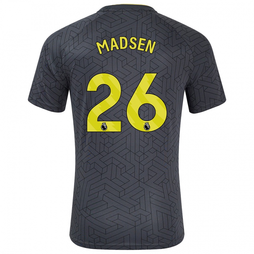 Kinderen Rikke Madsen #26 Zwart Geel Uitshirt Uittenue 2024/25 T-Shirt