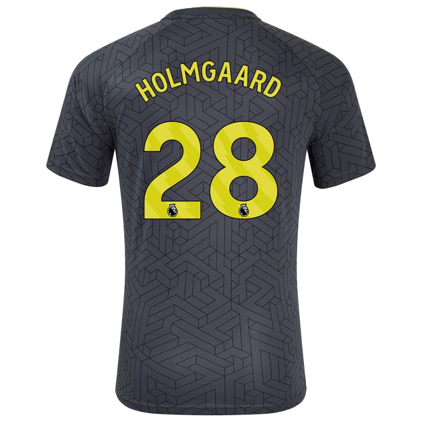 Kinderen Karen Holmgaard #28 Zwart Geel Uitshirt Uittenue 2024/25 T-Shirt