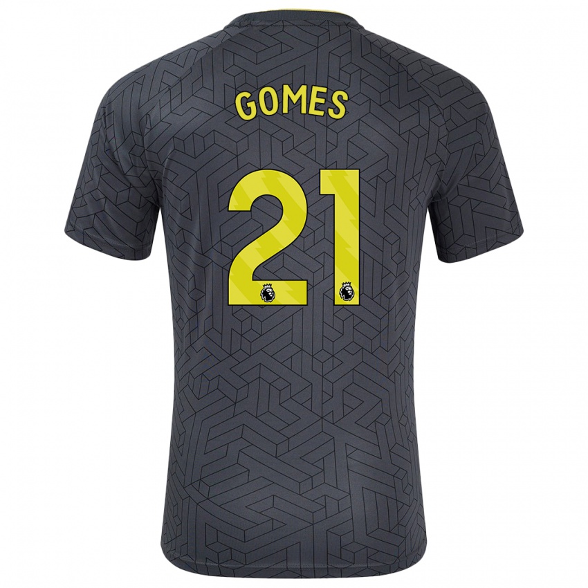 Kinderen André Gomes #21 Zwart Geel Uitshirt Uittenue 2024/25 T-Shirt