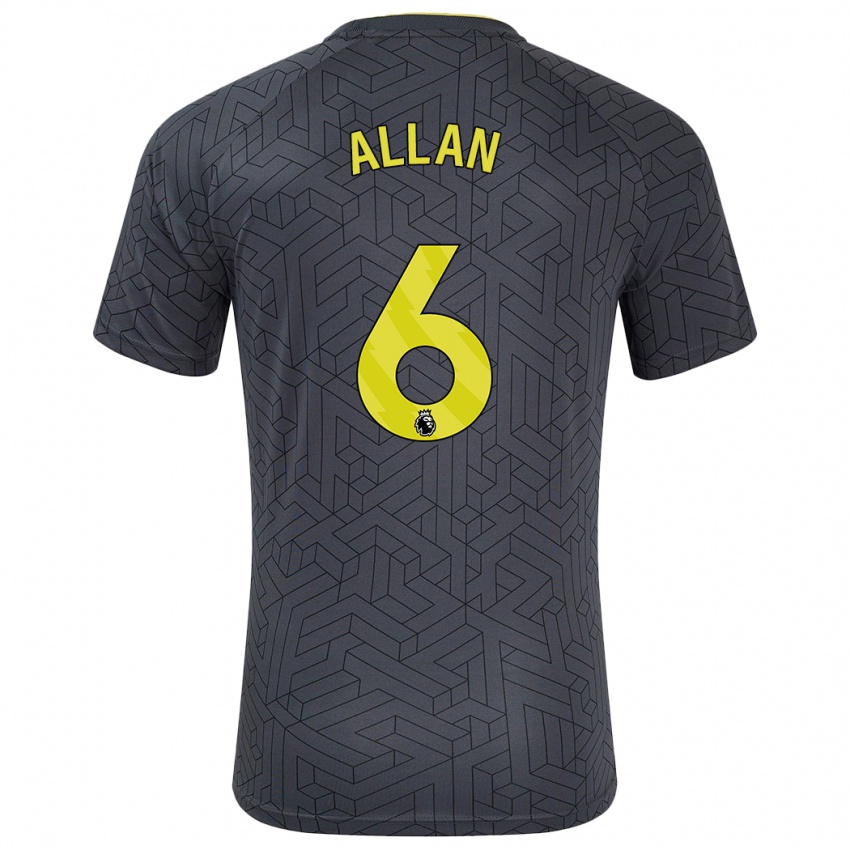 Kinderen Allan #6 Zwart Geel Uitshirt Uittenue 2024/25 T-Shirt