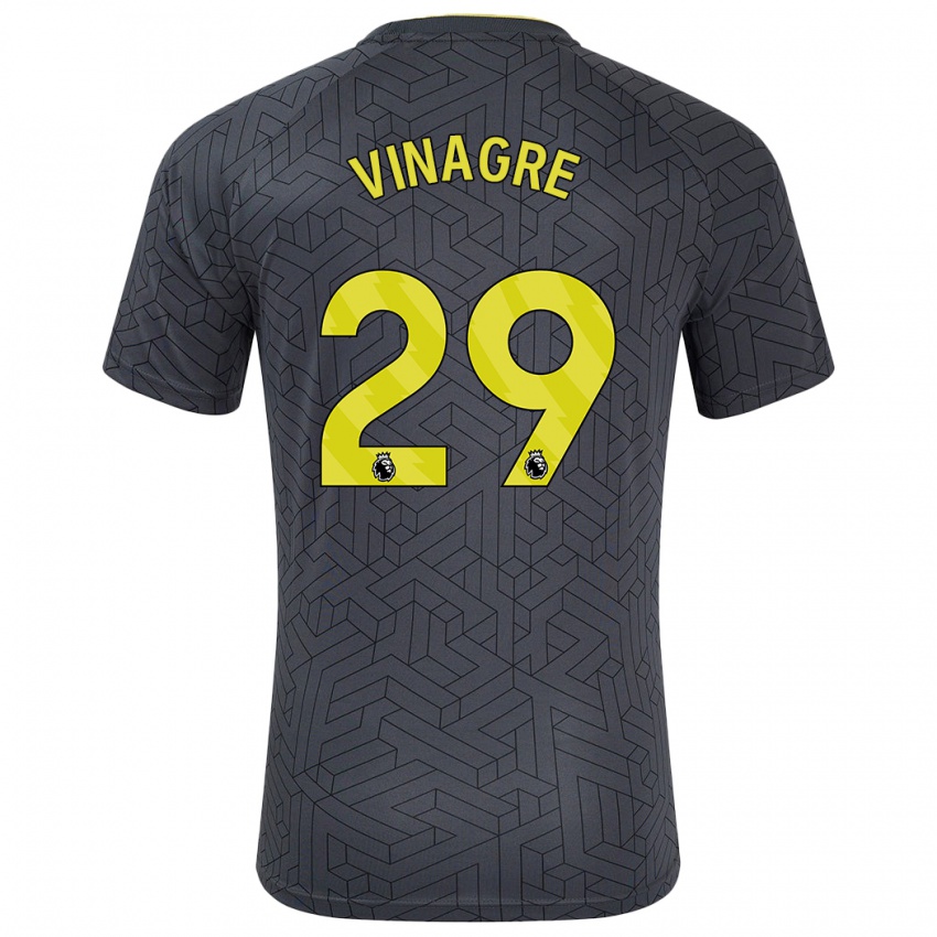 Kinderen Ruben Vinagre #29 Zwart Geel Uitshirt Uittenue 2024/25 T-Shirt