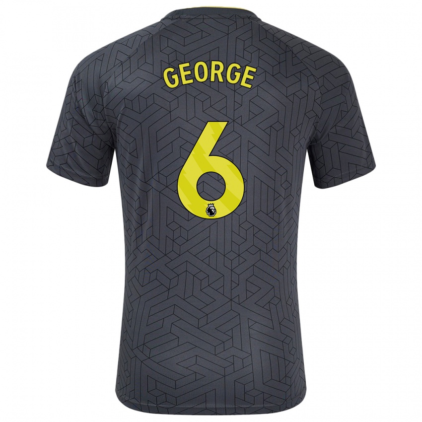 Kinderen Gabrielle George #6 Zwart Geel Uitshirt Uittenue 2024/25 T-Shirt