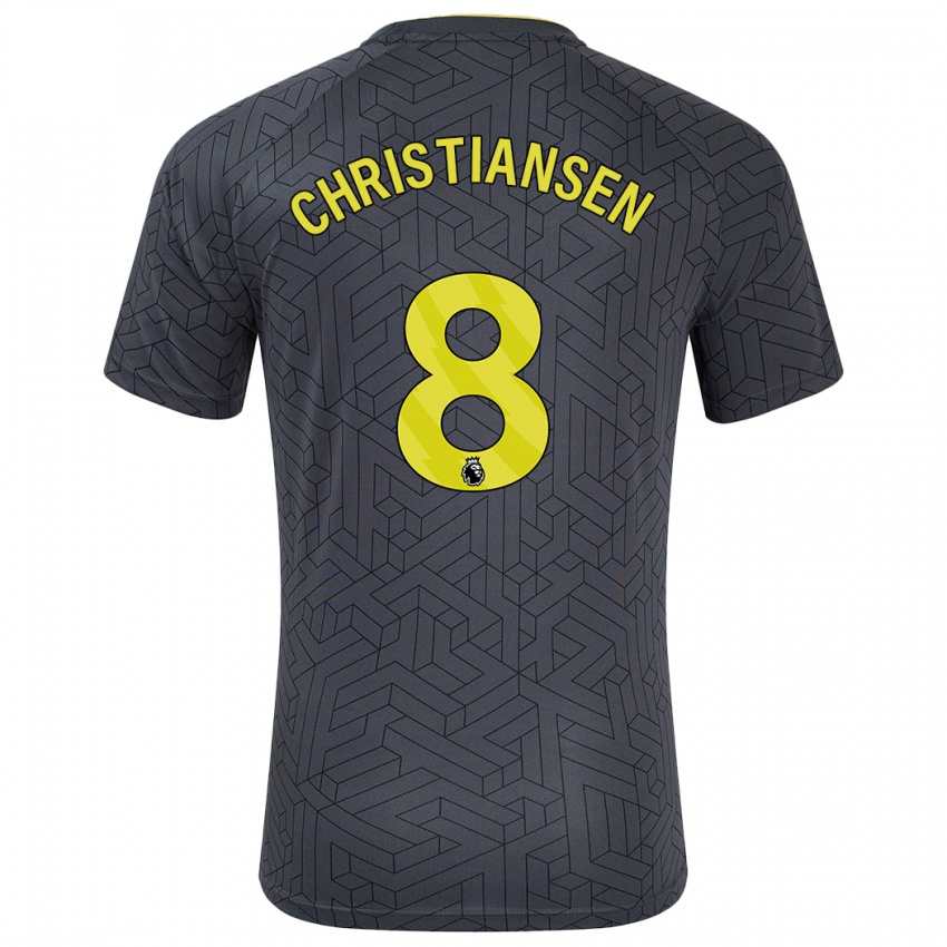 Kinderen Izzy Christiansen #8 Zwart Geel Uitshirt Uittenue 2024/25 T-Shirt