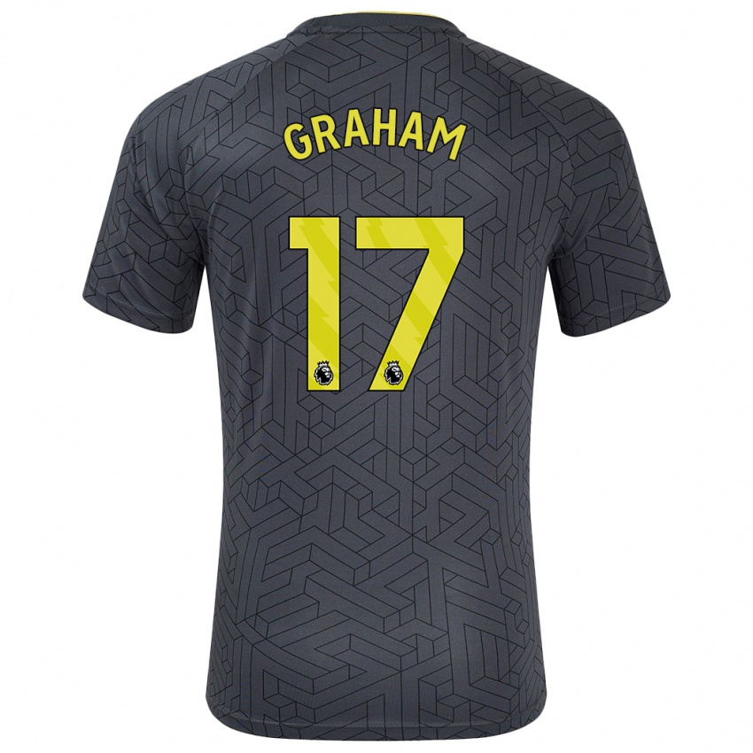 Kinderen Lucy Graham #17 Zwart Geel Uitshirt Uittenue 2024/25 T-Shirt