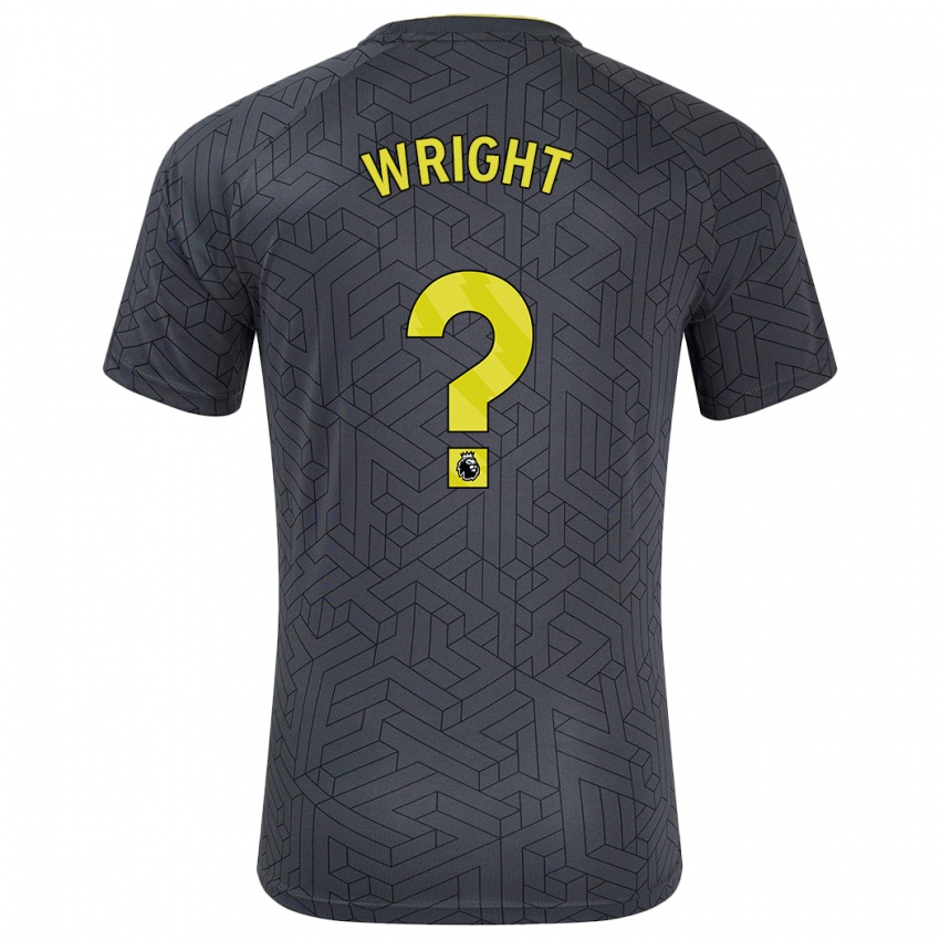 Kinderen Harry Wright #0 Zwart Geel Uitshirt Uittenue 2024/25 T-Shirt