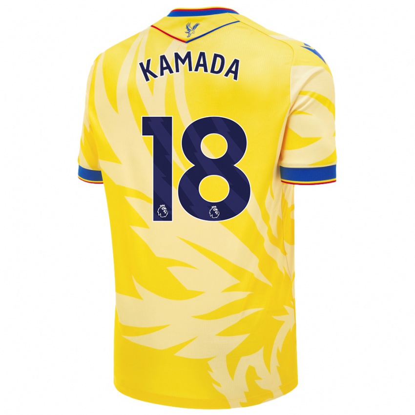 Kinderen Daichi Kamada #18 Geel Uitshirt Uittenue 2024/25 T-Shirt