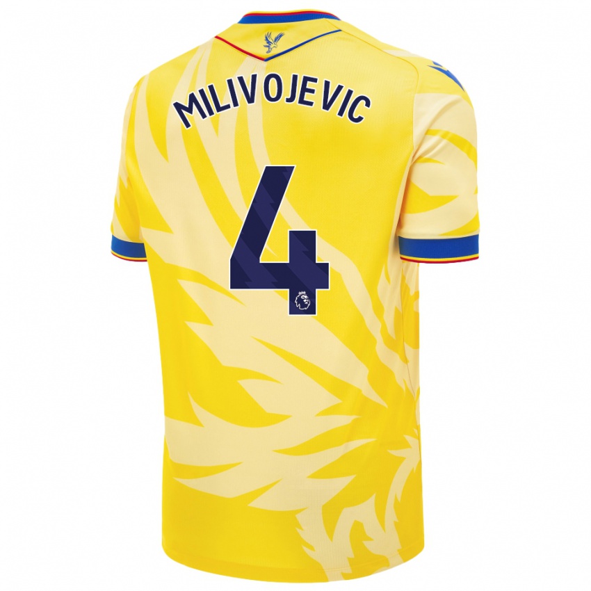 Kinderen Luka Milivojevic #4 Geel Uitshirt Uittenue 2024/25 T-Shirt