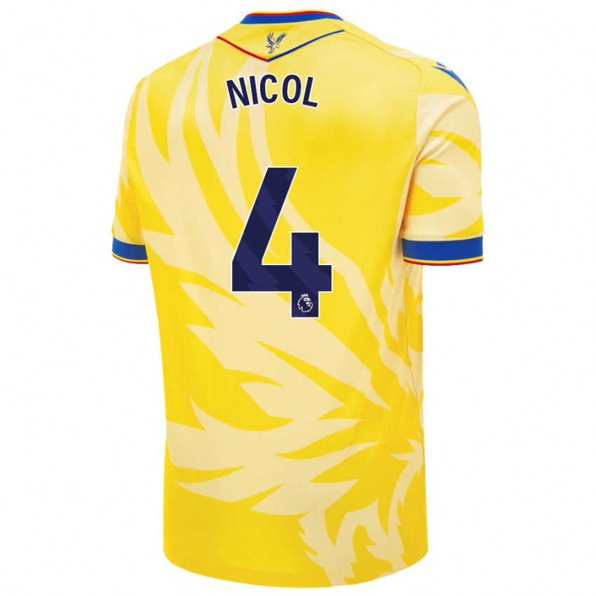 Kinderen Leigh Nicol #4 Geel Uitshirt Uittenue 2024/25 T-Shirt