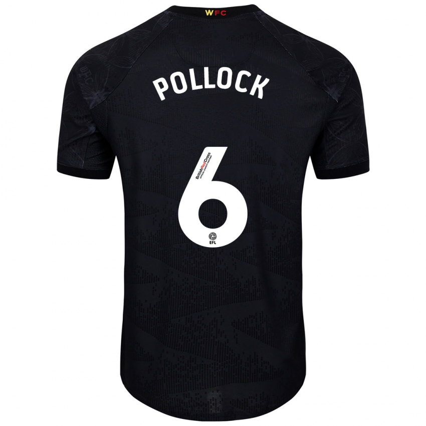 Kinderen Mattie Pollock #6 Zwart Wit Uitshirt Uittenue 2024/25 T-Shirt