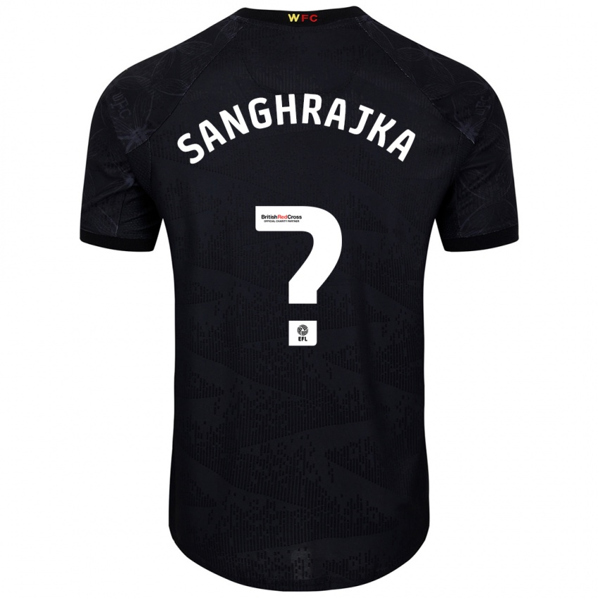 Kinderen Amar Sanghrajka #0 Zwart Wit Uitshirt Uittenue 2024/25 T-Shirt