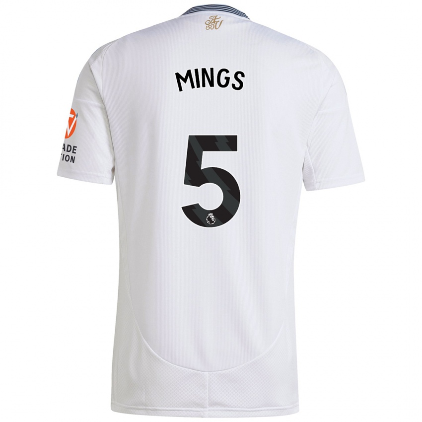 Kinderen Tyrone Mings #5 Wit Uitshirt Uittenue 2024/25 T-Shirt